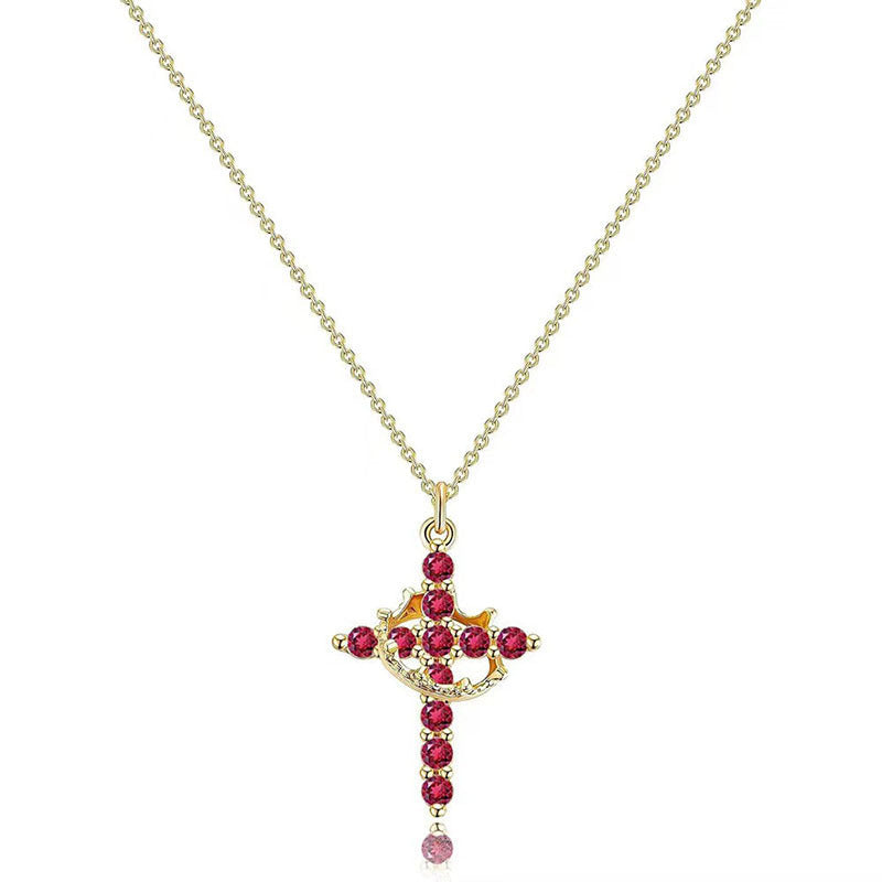 Cross and Crown Necklace