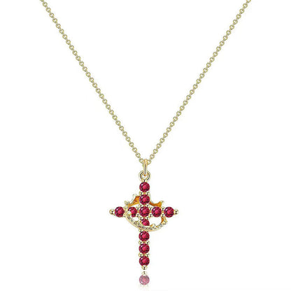 Cross and Crown Necklace