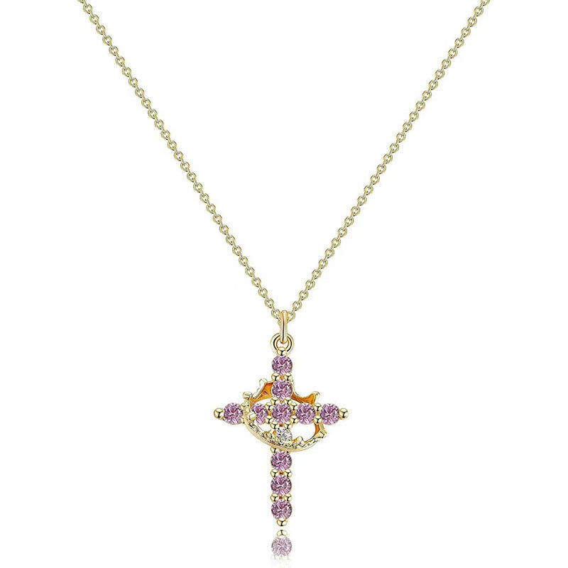Cross and Crown Necklace