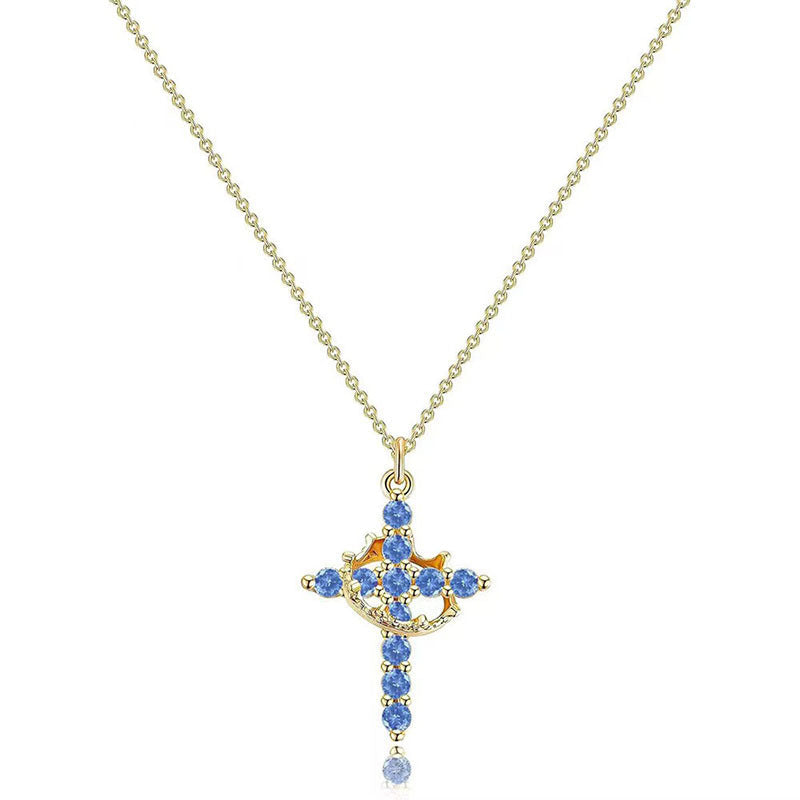 Cross and Crown Necklace