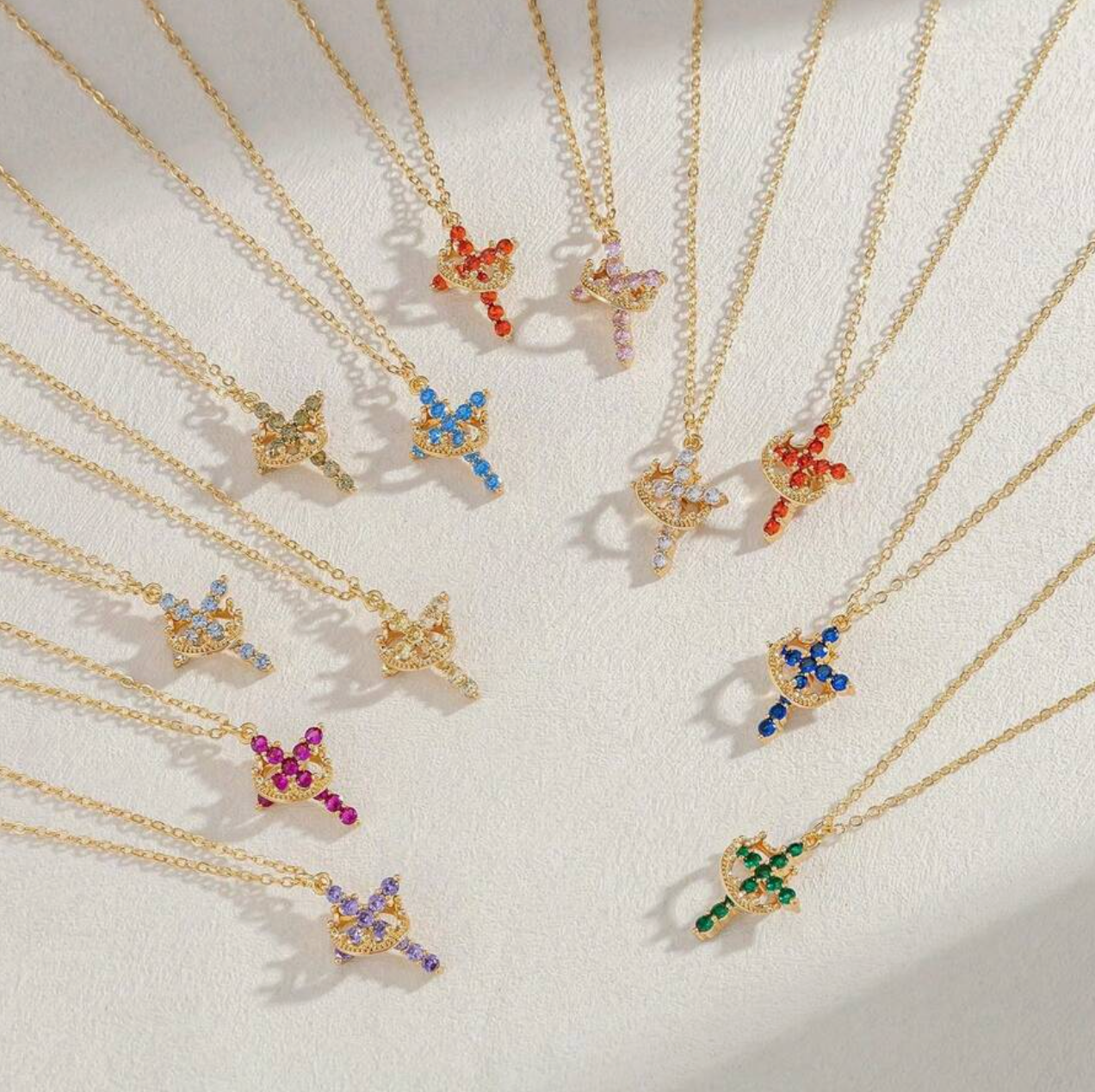 Cross and Crown Necklace