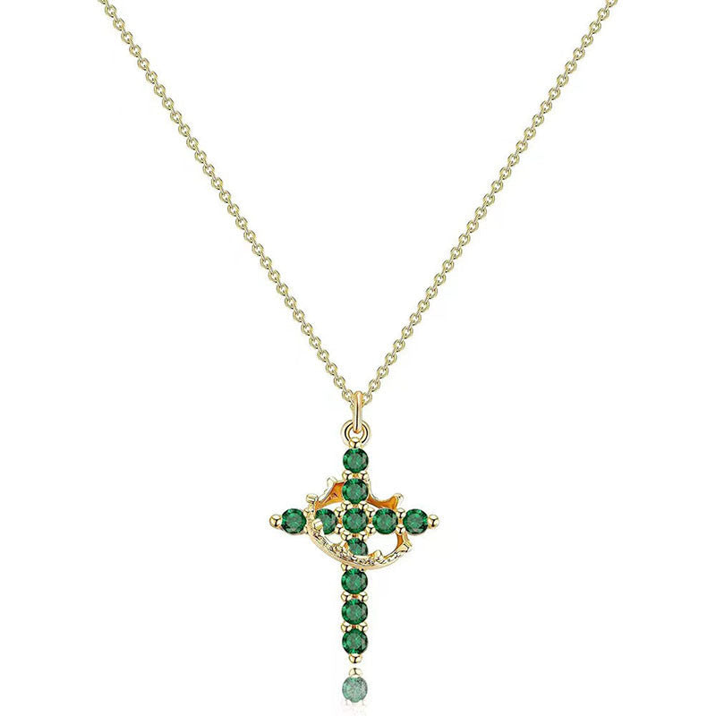 Cross and Crown Necklace