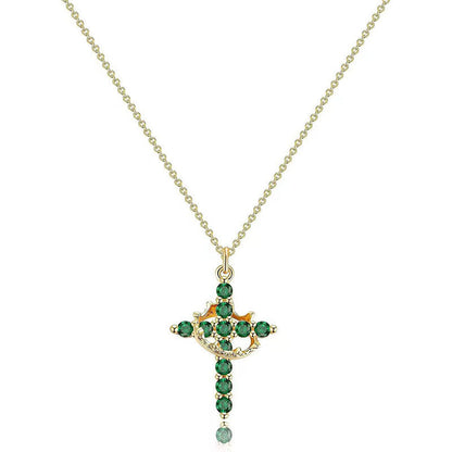 Cross and Crown Necklace