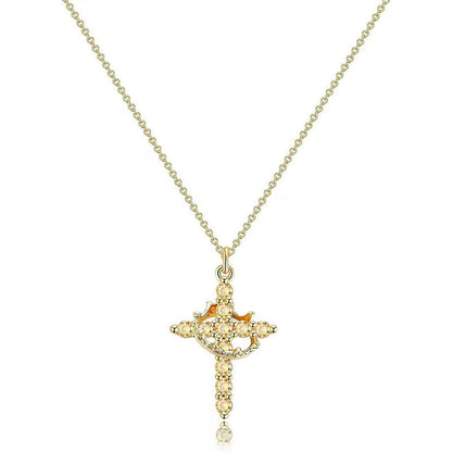 Cross and Crown Necklace